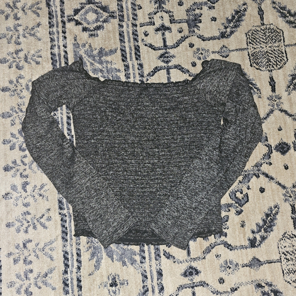 Hollister Gray Off-the-Shoulder Sweater